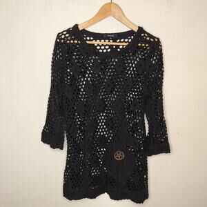Kaktus Open Crochet Knit Top Tunic